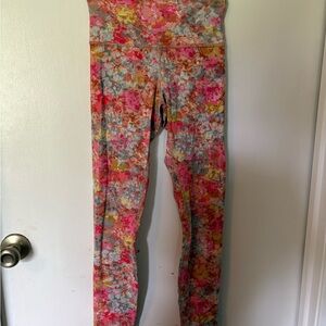 lululemon athletica Floral Leggings - Pink and Yellow